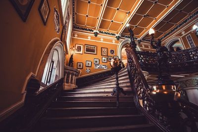 Low angle view of staircase at home