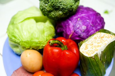 Close-up of fresh fruits and vegetables