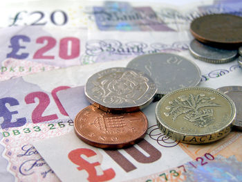 Close-up of coins