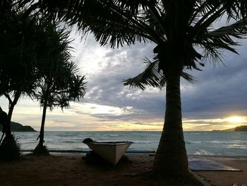 Scenic view of sea during sunset