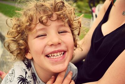 Close-up portrait of smiling girl