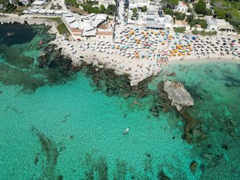 High angle view of beach