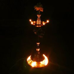 Illuminated lights at night