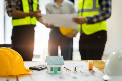 Rear view of man holding fire