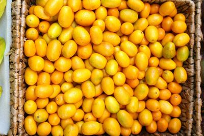 Full frame shot of oranges in market