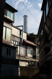 Low angle view of buildings against sky