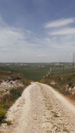 Road passing through field