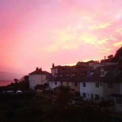 Buildings at sunset