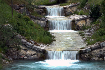 Scenic view of waterfall