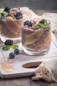 Close-up of dessert on table