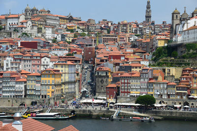 Aerial view of buildings in city