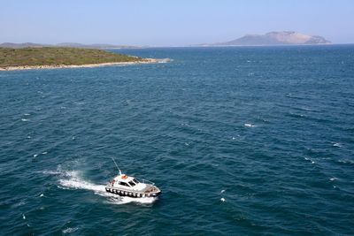 High angle view of sea against sky