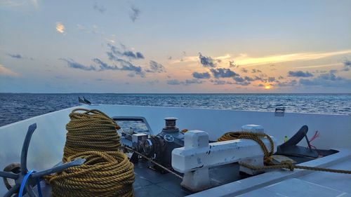 Panoramic view of sea against sky during sunset