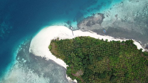 High angle view of beach