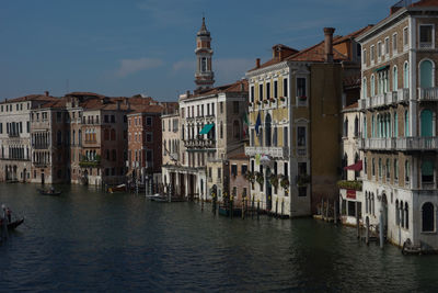 View of canal along buildings