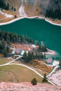 High angle view of lake seealpsee 