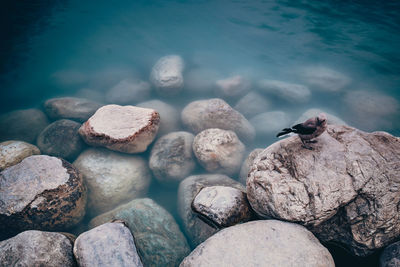 Close-up of pebbles on beach