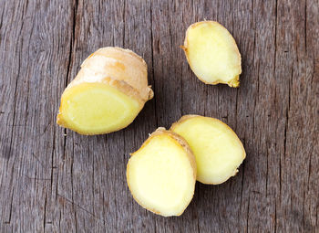 Close-up of yellow fruit on table