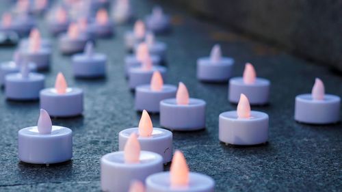 Close-up of candles
