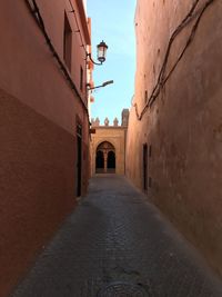 Narrow alley along buildings