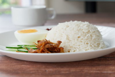 Close-up of meal served in plate