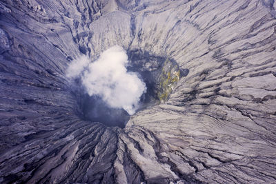 High angle view of volcanic landscape