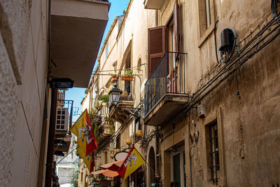 Low angle view of buildings in city