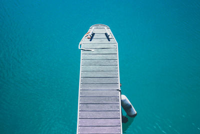 High angle view of man in swimming pool