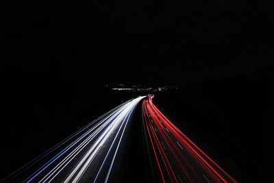 Light trails on highway at night