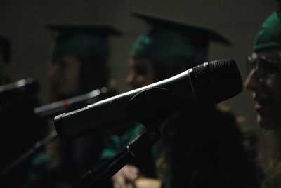 Man playing guitar at music concert