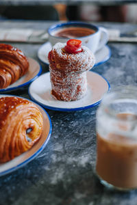 Close-up of food on table