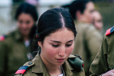 Close-up portrait of a young woman