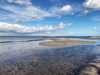 Scenic view of beach against sky