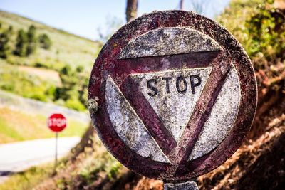 Rusty stop sign