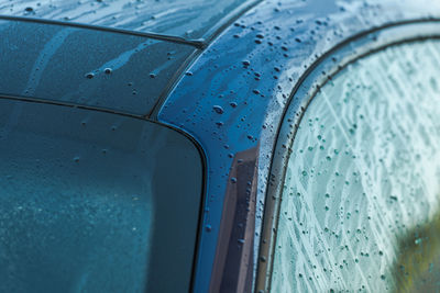 Full frame shot of wet car