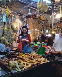 Food for sale at market stall