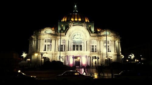 View of illuminated building at night