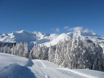 Mountain landscape after heavy snowfall