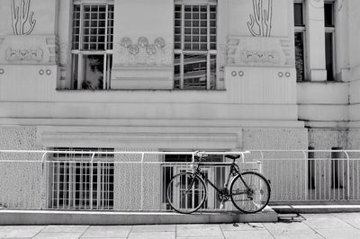 Bike parked in front of building
