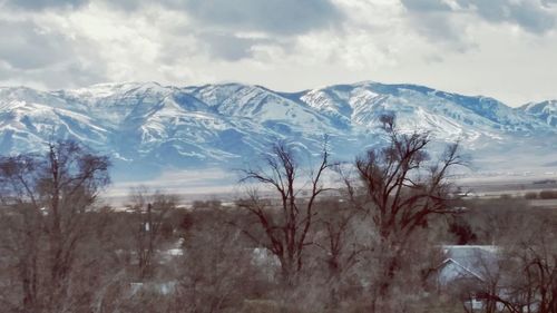 Scenic view of mountains against sky