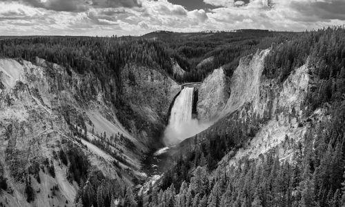 Scenic view of waterfall