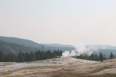 Scenic view of landscape against clear sky