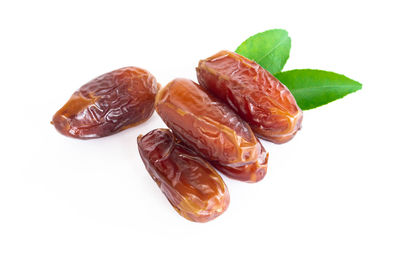 Close-up of cake against white background