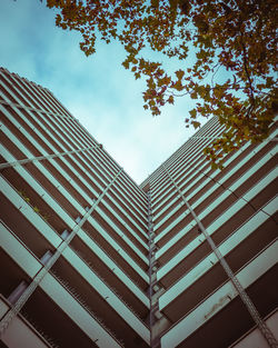 Low angle view of modern building against sky
