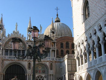 View of cathedral against clear sky venice piazza san marco