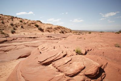 Scenic view of desert against sky