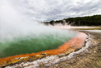 High angle shot of geothermal