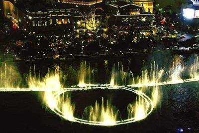 View of illuminated city at night
