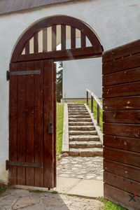 Steps leading towards door