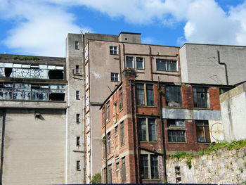 Low angle view of old building against sky